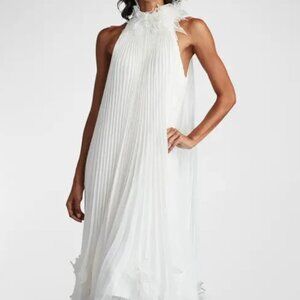 NWT Tadashi Shoji Pleated Trapeze Chiffon Midi Dress - Size XL